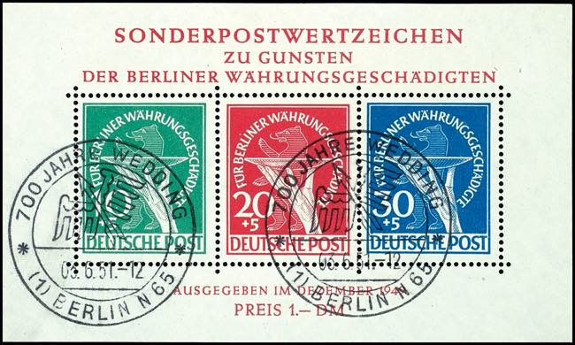 Berlin Souvenir sheets issue \for ... 