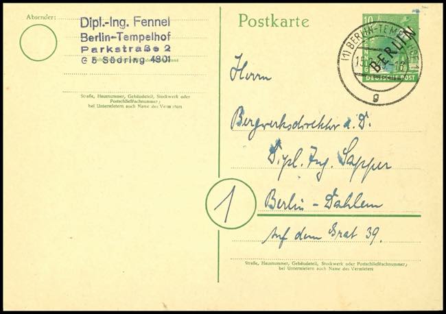 Berlin - Postal Stationary Card 10 ... 