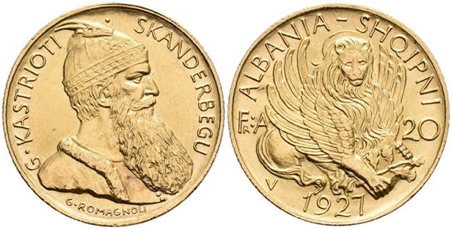 Albania 20 Franc, 1927, Zogu I., ... 