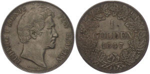 Bayern Gulden, 1847, Ludwig I., ... 