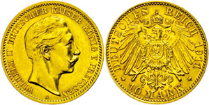 Prussia 10 Mark, 1911, Wilhelm ... 