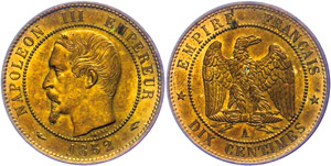 Frankreich 10 Centimes, 1852, ... 