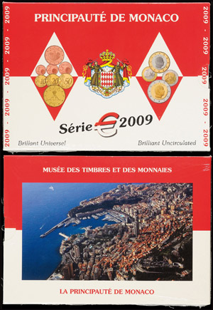 Monaco 1 Cent-2 Euro, 2009, Albert ... 