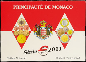 Monaco 1 cent till 2 Euro, 2011, ... 