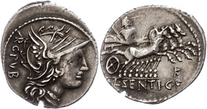 Coins Roman Republic L. Sentius C. ... 