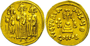 Münzen Byzanz Heraclius mit ... 