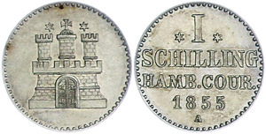 Hamburg Shilling, 1855, Hamburg, ... 