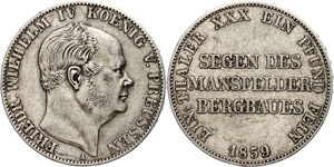 Prussia Thaler, 1859, Frederic ... 