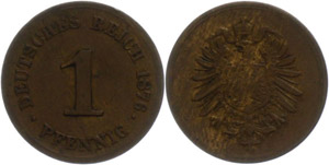 Kleinmünzen 1871-1922 1 Pfennig, ... 