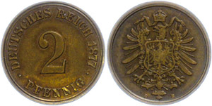 Kleinmünzen 1871-1922 2 Pfennig, ... 