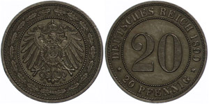 Kleinmünzen 1871-1922 20 ... 