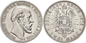 Mecklenburg-Schwerin 2 Mark, 1876, ... 