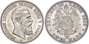 Prussia 2 Mark, 1888, Frederic ... 