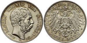 Saxony 2 Mark, 1902, fools about, ... 