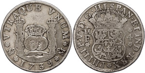 Coins Mexiko 4 Real, 1739, Philip ... 