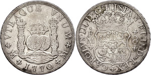 Coins Mexiko 8 Real, 1770, Karl ... 