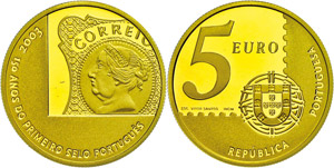 Portugal 2003, 5 Euro Gold, 150 ... 