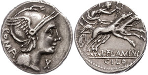Coins Roman Republic L. Flaminius ... 