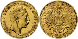 Preußen 10 Mark, 1904, Wilhelm ... 