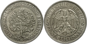 Münzen Weimar 5 Reichsmark, 1932 ... 