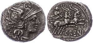Münzen Römische Republik C. Renius, Denar ... 