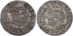 Münzen Baltikum Riga, Groschen, 1581, ... 