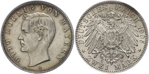 Bayern 2 Mark, 1905, Otto, vz-st., Katalog: ... 