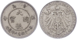 Münzen der deutschen Kolonien 5 Cent 1909, ... 