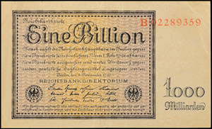 Banknoten 5.11.1923, 1 Billion Mark, ... 