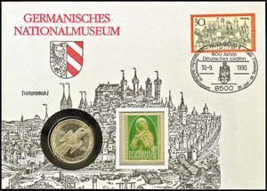 Numisbriefe BRD, 5 Mark, 1952, Germanisches ... 