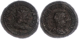 Münzen Römische Kaiserzeit 271-272, AE- ... 