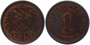 Kleinmünzen 1871-1922 1 Pfennig,1916, ... 