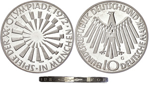Münzen Bund ab 1946 10 Mark, 1972 G, ... 