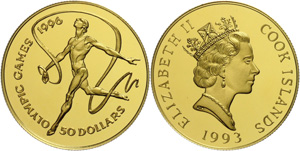 Cook Inseln 50 Dollar, Gold, 1993, ... 