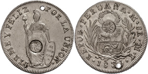 Guatemala 8 Peru, 1835, Peru (Lima), with ... 