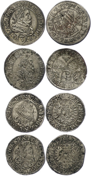 Old Austria coins until 1918 3 Kreuzer, ... 