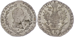 Old Austria coins until 1918 5 Kreuzer, ... 