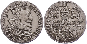 Polen Dreigröscher, 1594, Sigismund III., ... 