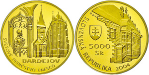 Slowakei 5000 Kronen, Gold, 2004, Bardejov, ... 