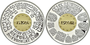 Tschechien 2500 Kronen, Bimetall, 2004, ... 