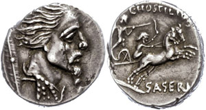 Coins Roman Republic  L. Hostilius Saserna, ... 