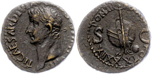 Coins Roman Imperial period  Tiberius, ... 