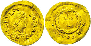 Münzen Römische Kaiserzeit  Pulcheria, ... 