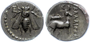 Ionia  Ephesus, AE (3, 49g), 295-280 BC Av: ... 