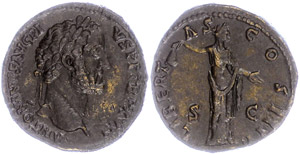 Coins Roman Imperial period  Antoninus Pius, ... 