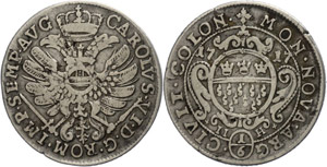 Cologne City  1 / 6 thaler, 1717, with title ... 