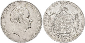 Prussia  Double taler, 1840, Frederic ... 