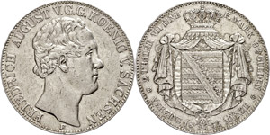 Saxony  Double taler, 1854, Frederic August ... 