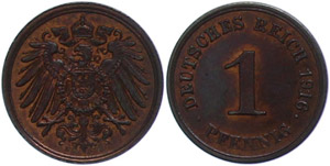 Small denomination coins 1871-1922  1 penny, ... 