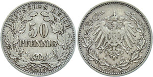 Kleinmünzen 1871-1922  50 Pfennig, 1903, ... 